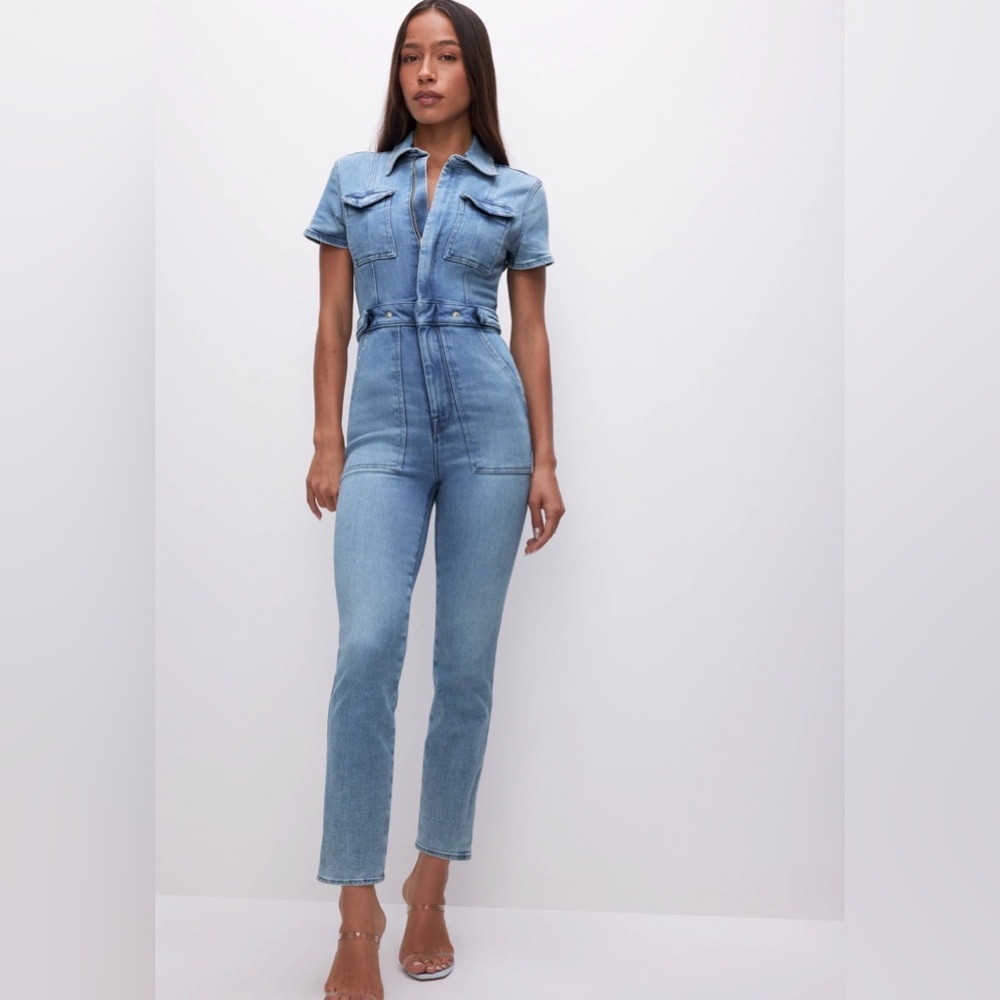 Good American Fit For Success Denim Jumpsuit